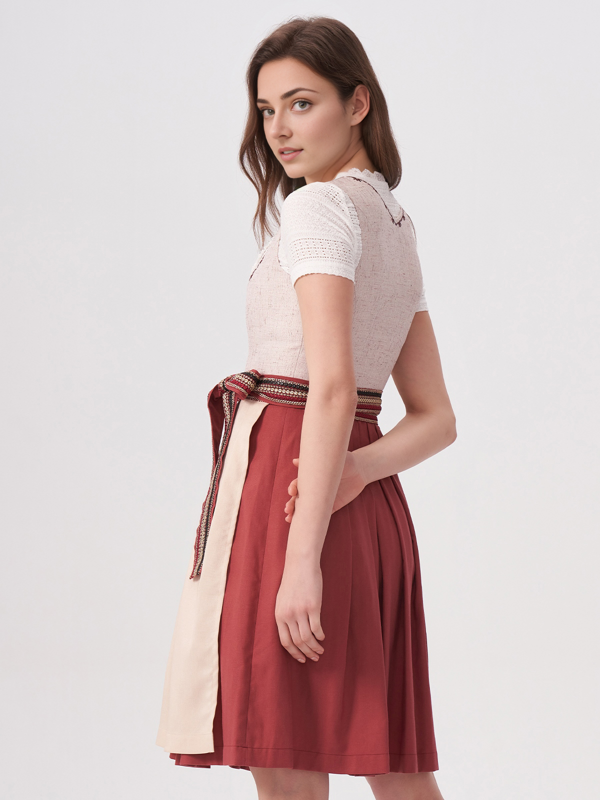 Dirndl Damen Grün in Rosa