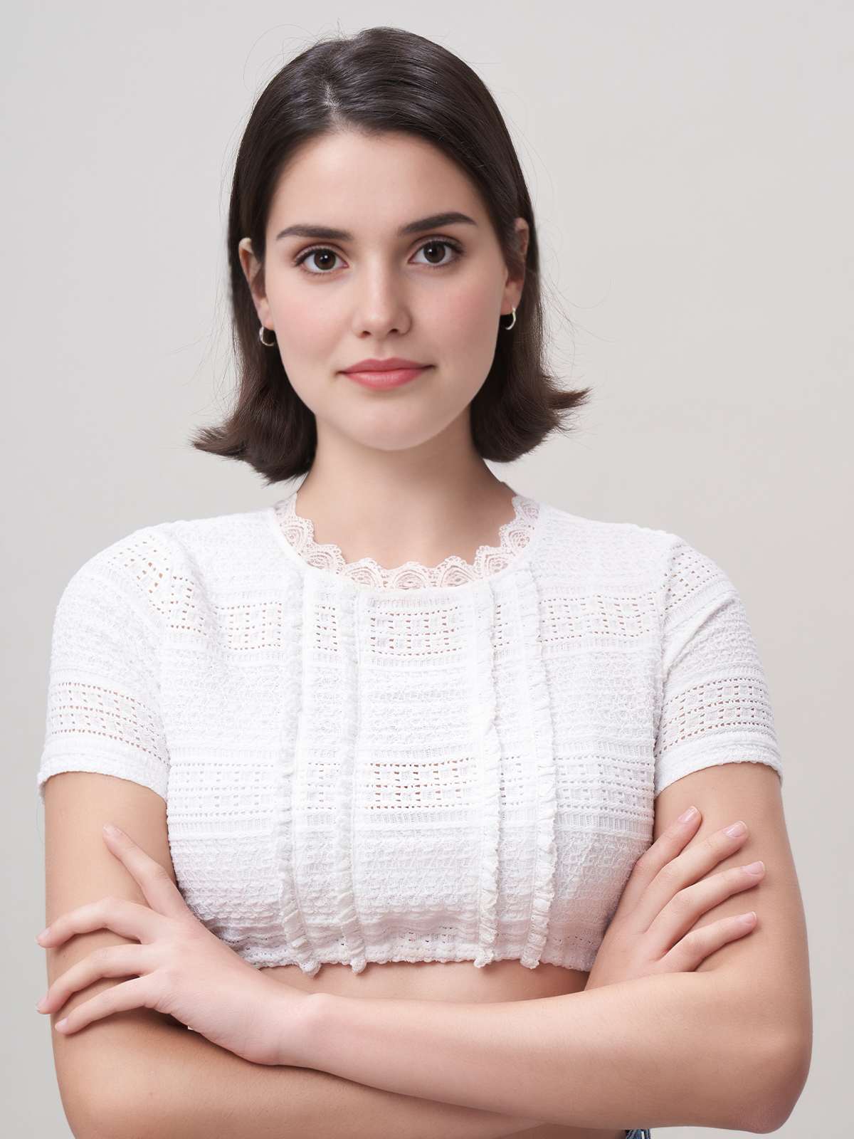 Dirndl in Weiß mit Samtoptik