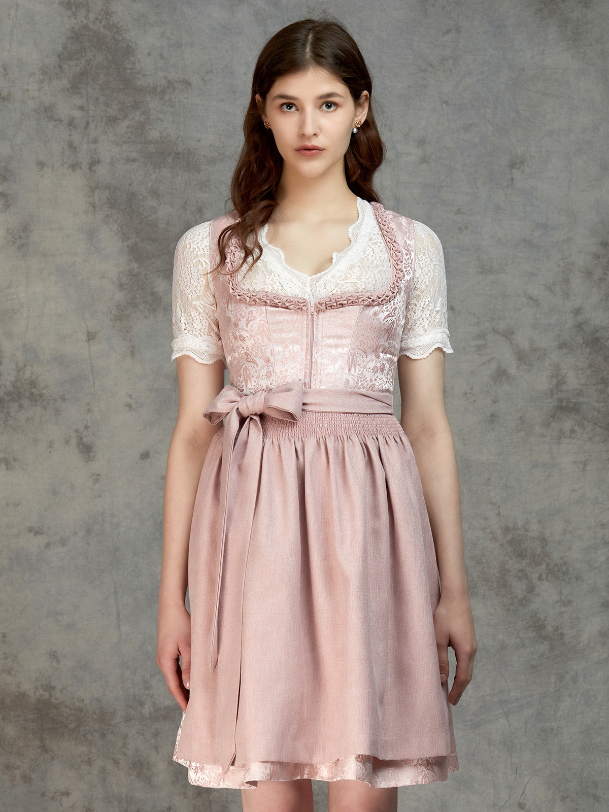 Dirndlbluse Langarm in Rosa