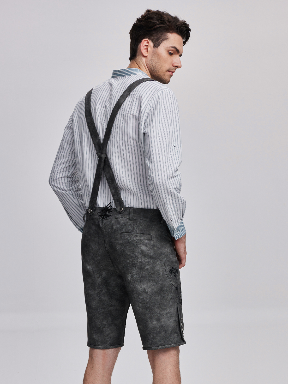 Lange Dirndlbluse in Grau