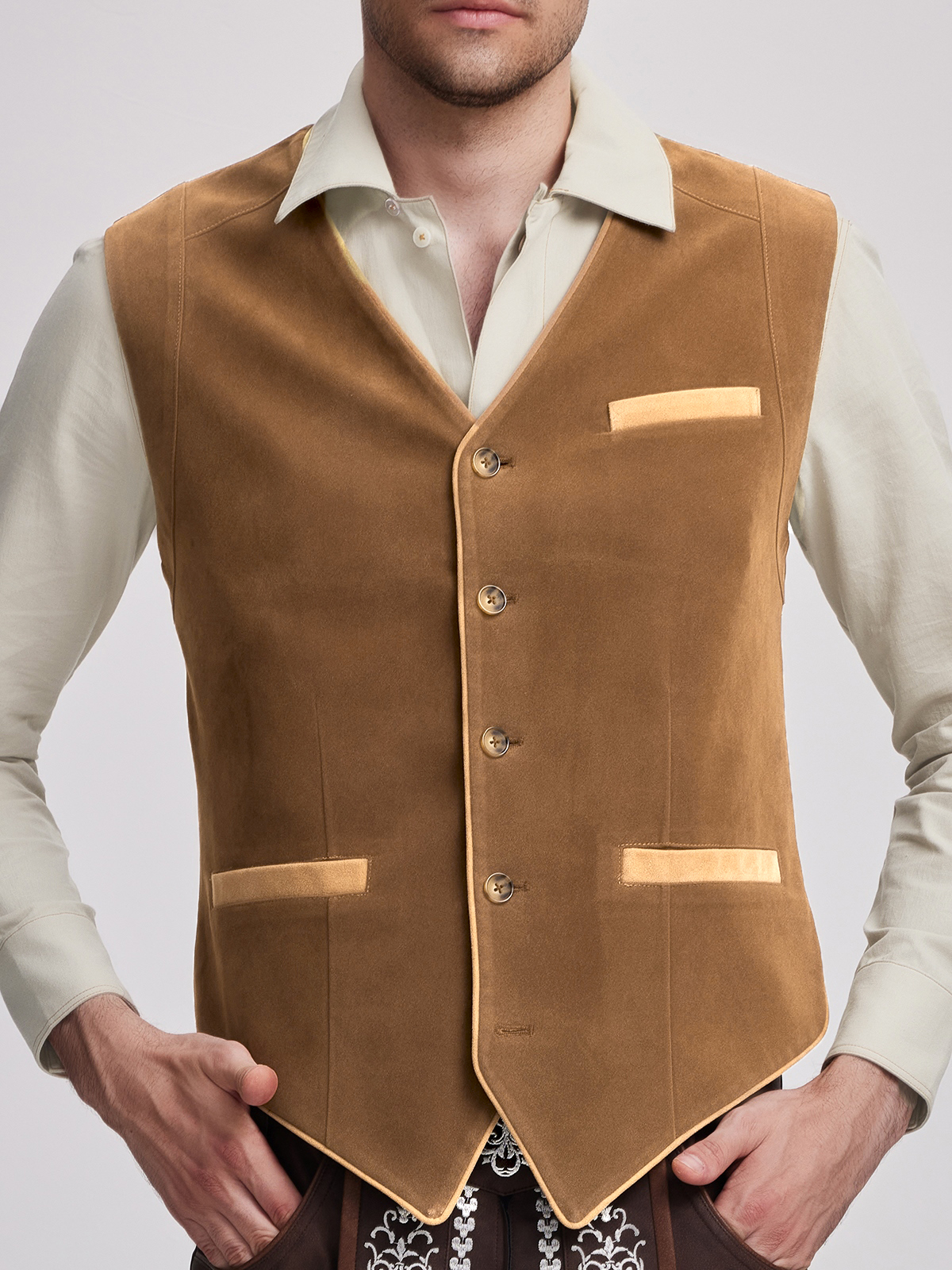 Dirndl Dunkelgrün mit gelber Weste