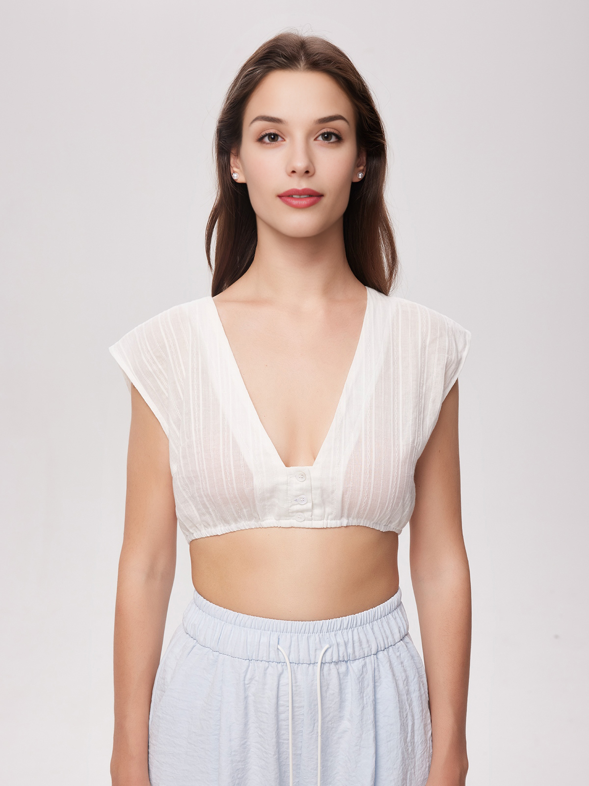 Moderne Dirndlbluse in Schwarz mit Langarm